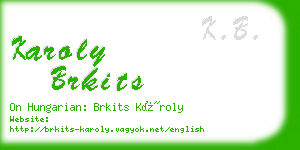 karoly brkits business card